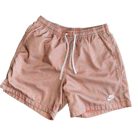 Nike NSW Mens Flow 6 In GRID Shorts Crimson Bliss Salmon Medium DA0051-693 2017 - Picture 1 of 7